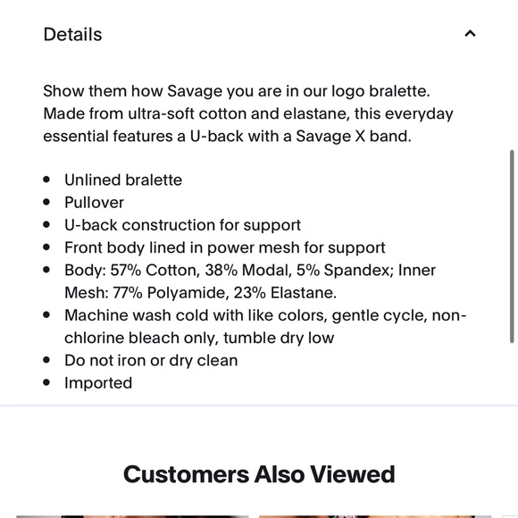 Savage x Philly bra bralette black with purple logo - Picture 5 of 6